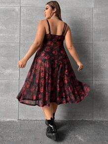 ROMWE PUNK Đầm Plus Size Lộ Lưng cắt Hoa Lễ Các Thánh Gợi cảm - Nhiều màu - Xem 2