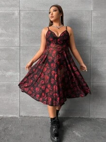 ROMWE PUNK Đầm Plus Size Lộ Lưng cắt Hoa Lễ Các Thánh Gợi cảm - Nhiều màu - Xem 3