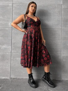 ROMWE PUNK Đầm Plus Size Lộ Lưng cắt Hoa Lễ Các Thánh Gợi cảm - Nhiều màu - Xem 5