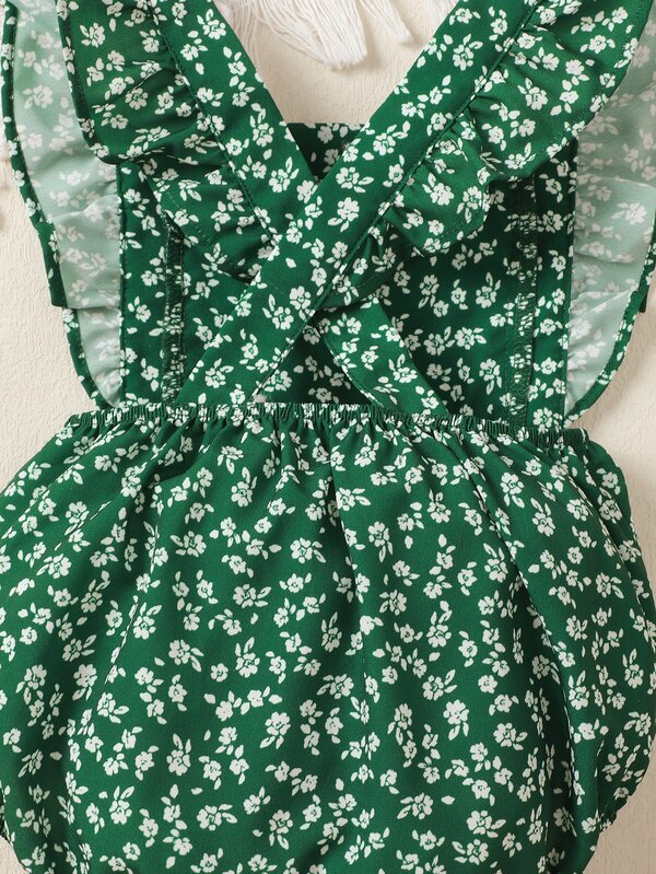 Baby Girl Ditsy Floral Ruffle Trim Bodysuit SHEIN USA