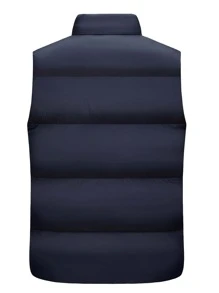 男士字母拼接背心棉服外套 - 藏蓝色 - 查看 2