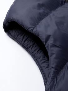 男士字母拼接背心棉服外套 - 藏蓝色 - 查看 7