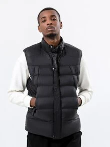 Áo khoác đệm có khóa kéo phía trước cho nam - màu đen - Xem 7