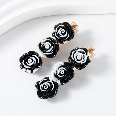2pcs Flower Decor Alligator Hair Clip