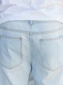 Quần Jeans Ống Thẳng Rách Nam - Rửa nhẹ - Xem 2