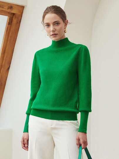 MOTF PREMIUM WOOL-MIX PUFF SLEEVE JUMPER