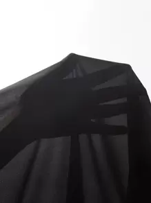 SHEIN Frenchy Contrast Guipure Lace Cami Romper Summer Black Black - Black - View 6