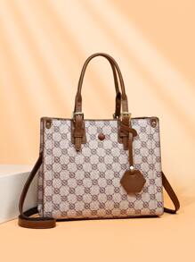 Túi đeo chéo Nữ Khóa Hình học Có thể điều chỉnh được Đôi tay cầm Thanh lịch - Nhiều màu - Xem 1