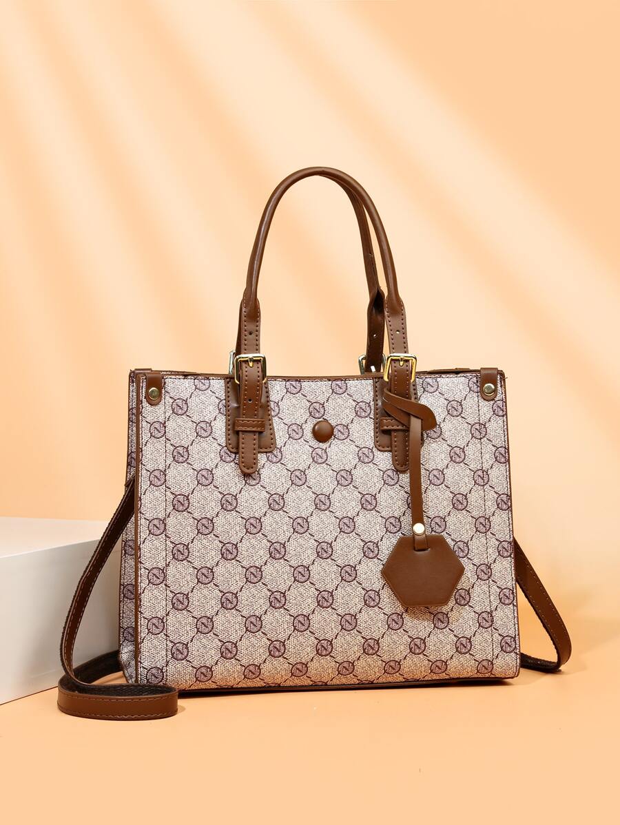 Túi đeo chéo Nữ Khóa Hình học Có thể điều chỉnh được Đôi tay cầm Thanh lịch - Nhiều màu - Xem 1