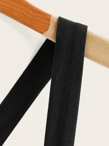 SHEIN EZwear Knot Front Dual Pocket Overalls - Black - View 4