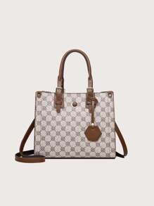 Túi đeo chéo Nữ Khóa Hình học Có thể điều chỉnh được Đôi tay cầm Thanh lịch - Nhiều màu - Xem 5