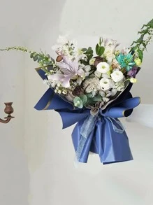 10 cái Kim loại Trim Giấy gói Hoa không thấm nước - Xanh đậm - Xem 3