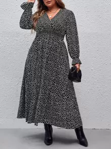 SHEIN Clasi Plus Ditsy Floral Flounce Sleeve Dress