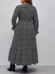 SHEIN Clasi Plus Ditsy Floral Flounce Sleeve Dress