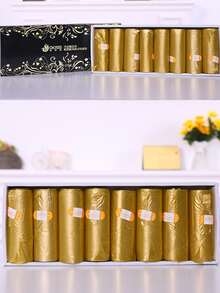 Bolsa De Basura De Color Dorado Empaquetada En Caja De Regalo, 8 Rollos/caja (200 Piezas) - Dorado - Ver 6