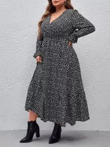 SHEIN Clasi Plus Ditsy Floral Flounce Sleeve Dress
