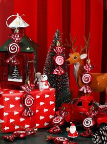 6 mặt dây chuyền Giáng sinh, Quả cầu kẹo mạ điện Giáng sinh, Đồ trang trí cây thông Noel, Trang trí nhà năm mới 2023, Giáng sinh - Nhiều màu - Xem 4