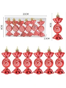 6 mặt dây chuyền Giáng sinh, Quả cầu kẹo mạ điện Giáng sinh, Đồ trang trí cây thông Noel, Trang trí nhà năm mới 2023, Giáng sinh - Nhiều màu - Xem 3