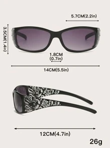 Gafas de sol de moda con decoración de flores y cristales de strass, accesorios de playa para mujeres. Gafas de sol elegantes que combinan con suéteres, vaqueros, pantalones de chándal, sudaderas con capucha, chaquetas, vestidos y camisas de manga larga. - Degradado - Ver 3