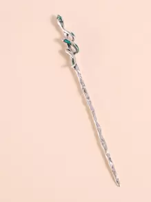 水钻蛇形装饰发夹，皇家风范，发饰，发夹发髻，发髻造型器，发髻发片，发型设计发夹，学习用品，婚礼用品，派对造型，头部饰品 - 復古銀色 - 查看 3