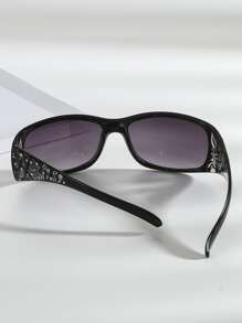 Gafas de sol de moda con decoración de flores y cristales de strass, accesorios de playa para mujeres. Gafas de sol elegantes que combinan con suéteres, vaqueros, pantalones de chándal, sudaderas con capucha, chaquetas, vestidos y camisas de manga larga. - Degradado - Ver 4