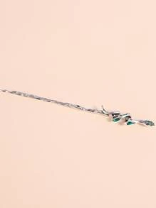 水钻蛇形装饰发夹，皇家风范，发饰，发夹发髻，发髻造型器，发髻发片，发型设计发夹，学习用品，婚礼用品，派对造型，头部饰品 - 復古銀色 - 查看 4