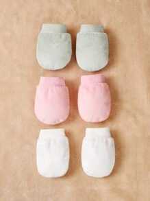 3pairs Baby Mixed Color Gloves - Multicolor - View 1