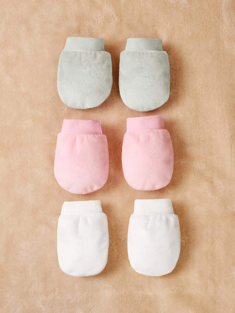 3pairs Baby Mixed Color Gloves - Multicolor - View 1