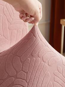 1入組葉子圖案荷葉邊椅套 - 粉色 - 查看 2