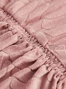 1入組葉子圖案荷葉邊椅套 - 粉色 - 查看 6