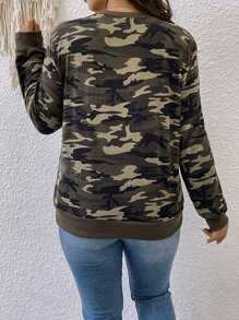 Calvaya Plus Camo Print Sweatshirt - Multicolor - View 2