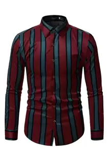NITAGUT Men Striped Print Shirt - Multicolor - View 1