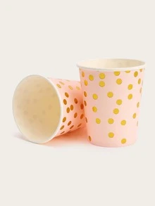 10入組波點圖案一次性杯子