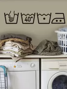 1 pieza, Adhesivo decorativo para la pared de la lavandería