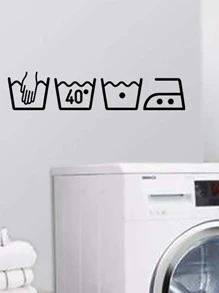 1 pieza, Adhesivo decorativo para la pared de la lavandería