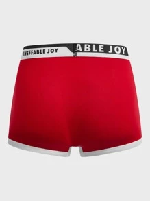 Men 3pcs Letter Tape Contrast Binding Boxer Brief - Multicolor - View 3