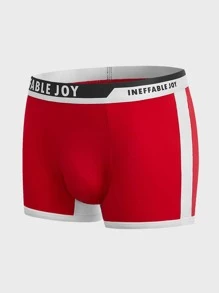 Men 3pcs Letter Tape Contrast Binding Boxer Brief - Multicolor - View 6