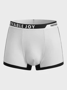 Men 3pcs Letter Tape Contrast Binding Boxer Brief - Multicolor - View 7