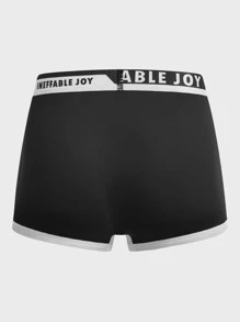 Men 3pcs Letter Tape Contrast Binding Boxer Brief - Multicolor - View 9