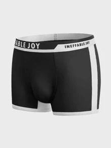 Men 3pcs Letter Tape Contrast Binding Boxer Brief - Multicolor - View 11