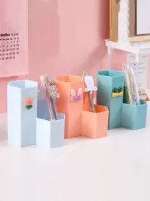 1 pieza Bote para lápices con diseño de flor al azar - Multicolor - Ver 2