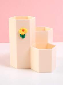 1 pieza Bote para lápices con diseño de flor al azar - Multicolor - Ver 4