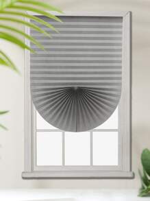 1pc Self-Adhesive Pleated Shade Curtain, Bedroom, Home, Easy Install, Privacy & Sunlight Blocking, Blinds With Uv Protection - Grey - View 2