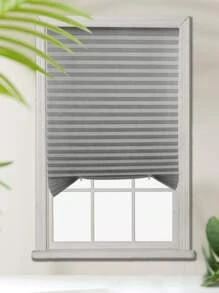 1pc Self-Adhesive Pleated Shade Curtain, Bedroom, Home, Easy Install, Privacy & Sunlight Blocking, Blinds With Uv Protection - Grey - View 4