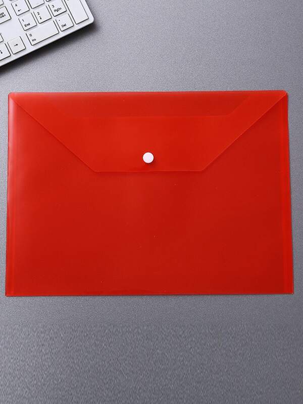 2pcs Plastic Envelopes With Snap Closure, A4 Letter Size, Plastic File