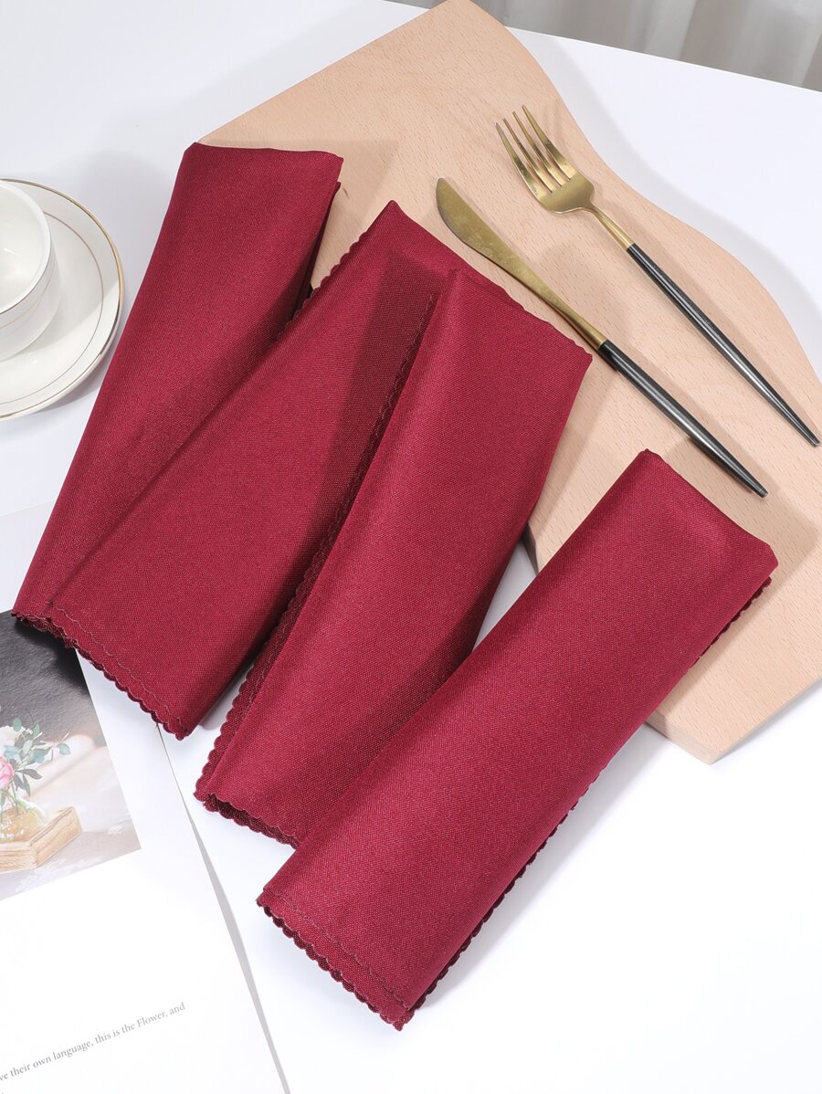 4 chiếc khăn giấy cắt vỏ sò - Màu Đỏ Sâu - Xem 1