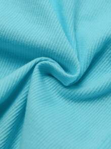 CUNYI Niñas 1 pieza Camiseta unicolor de cuello alto - Azul menta - Ver 5