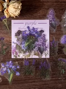 40入組花朵圖案貼紙 - 彩色 - 查看 1