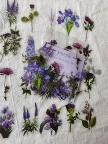 40入組花朵圖案貼紙 - 彩色 - 查看 2