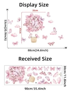 1 件蝴蝶图案墙贴，浪漫自粘墙艺术贴花，适用于客厅，贴纸，墙贴，乙烯基贴花，用于家居装饰，春季装饰品让您的家焕然一新，拉玛装饰贴纸 - 彩色 - 查看 4